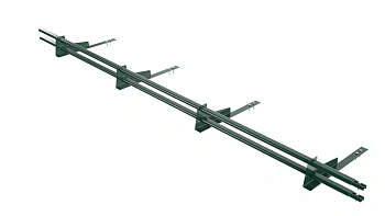 Снегозадержатель для гибкой черепицы Borge L=3000 мм, 4 опоры, 2 трубы, овал 25х45 RAL 6005