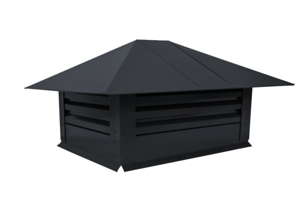 Дымник на трубу GL с жалюзи, 0.45 мм, Drap TX, 520х390 мм, RAL 7024