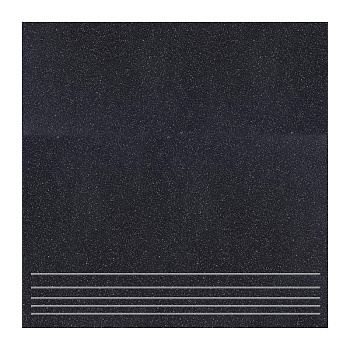 Керамогранит, Уральский гранит, Стандарт, 300х300х8 мм УГ 111, матовый, ступени, черный