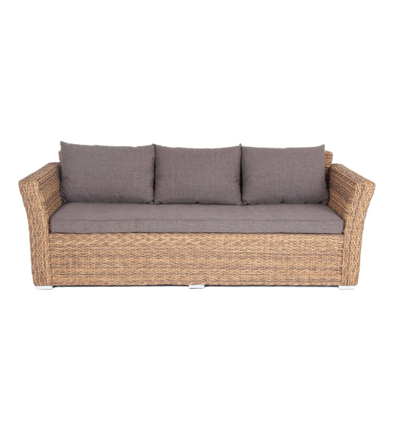 Диван 3-местный из искусственного ротанга /геацинт/, Капучино соломенный