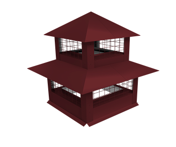 Дымник на трубу GL, двойной с сеткой, 0.45 мм, PE, 400х400 мм, RAL 3005