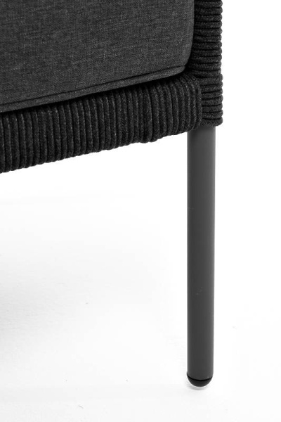 Диван 2-местный из роупа /узелки/, Канны,карк алюм темно-серый муар,роуп темно-серый,ткань темно-сер