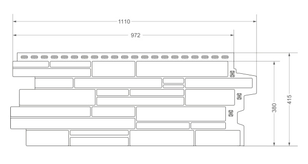 Фасадная панель Grand Line, скала Classic, цвет: шоколад