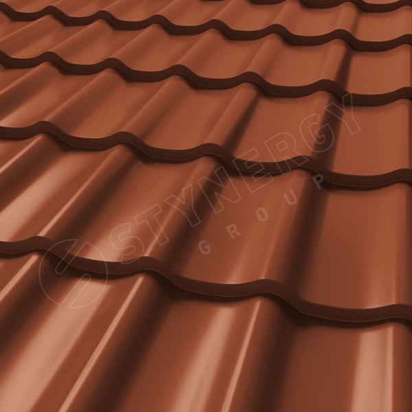 Металлочерепица Stynergy, СМ Классик 0.5 мм, Corundum, RAL 8004