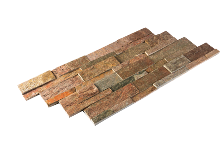 Кварцит, 3D панель из камня, 600х150 мм, Natural Golden