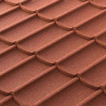 Композитная черепица Metrotile Mistral, 1305 х 415 мм цвет:  терракотовый
