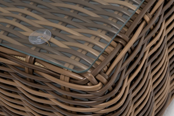 Стол журнальный из искусственного ротанга, Палермо, цвет: соломенный