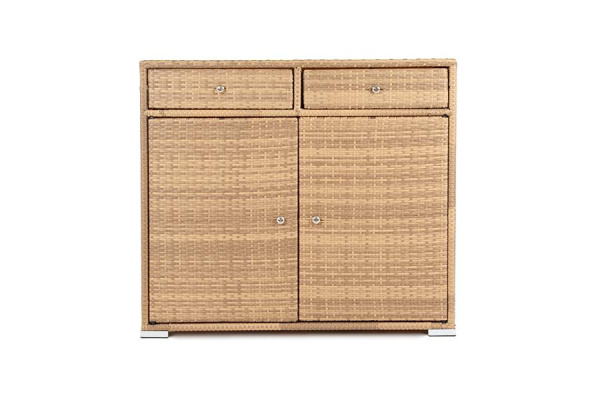 Тумба плетеная из искусственного ротанга, Мальта цвет: соломенный