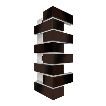 Термопанель угловая Европа с плиткой Keramin, 250х250х600 мм, 100 мм ППС, гладкий, цвет: Амстердам Шейд