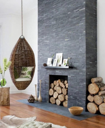 Сланец, 3D панель из камня, 600х150 мм, Classic Black Matt, 8 шт/уп, 0.72 м²