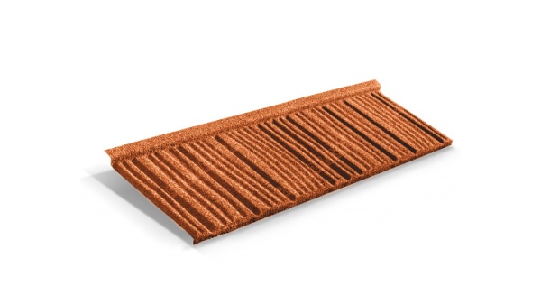 Композитная черепица Metrotile WoodShake, 1330 х 415 мм цвет:  терракотовый