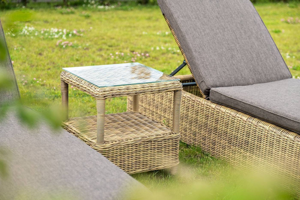 Стол кофейный из искусственного ротанга, Форио цвет: соломенный