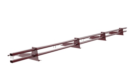 Снегозадержатель для композитной черепицы Borge L=3000 мм, 4 опоры, 2 трубы, овал 25х45 мм, RAL 3005