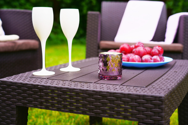 Столик журнальный B:Rattan Arizona, из искусственного ротанга цвет: венге