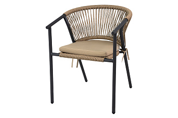 Стул Mokka Lyon из искусственного ротанга, с подушкой цвет: бежевый