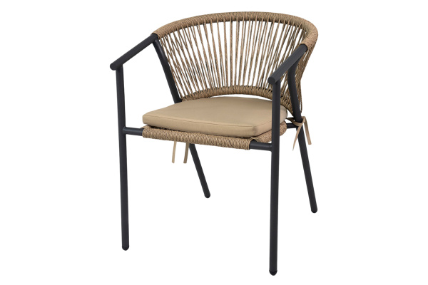 Стул Mokka Lyon из искусственного ротанга, с подушкой цвет: бежевый