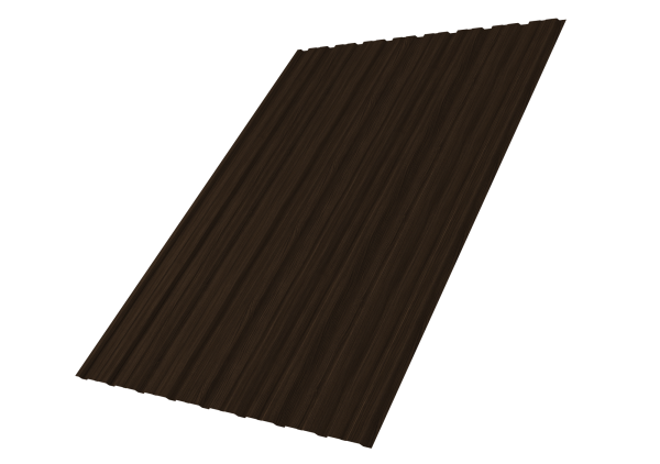 Профилированный лист GL C10 B, 0.45 мм, Print Elite, Coffee Wood TwinColor Профилированный лист GL C10 B, 0.45 мм, Print Elite, Coffee Wood TwinColor