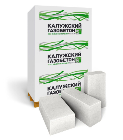 Газобетоный блок Калужский D600, 250 мм, 625х350 мм