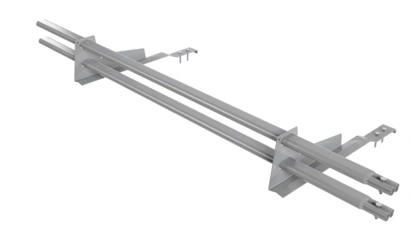 Снегозадержатель для натуральной черепицы Borge L=1500 мм, 2 опоры, 2 трубы, овал 25х45 RAL 7004