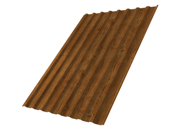 Профилированный лист GL C20 B, 0.45 мм, Print-Double Elite, Golden Wood Профилированный лист GL C20 B, 0.45 мм, Print-Double Elite, Golden Wood