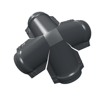 GL X-четверник конька полукруглого 0.5 мм, Rooftop бархат, RAL 7016