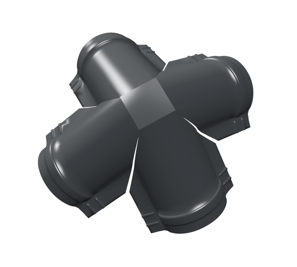 GL X-четверник конька полукруглого 0.5 мм, Rooftop бархат, RAL 7016