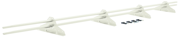 Снегозадержатель Grand Line NEW универсальный,  L=3000 мм, 4 опоры, 2 трубы, овал 42х21 мм RAL 9010