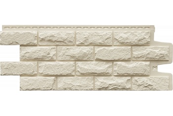 Фасадная панель Grand Line, колотый камень Classic, цвет: молочный