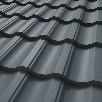 Металлочерепица Stynergy, Garda 0.5 мм, Corundum Matt, RAL 7011