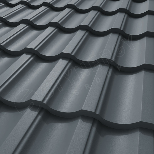 Металлочерепица Stynergy, Garda 0.5 мм, Corundum Matt, RAL 7011