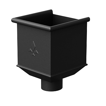 Воронка водосборная, прямоугольная Aquasystem Премиум Ø150/100 мм, PU Matt, RAL 9005