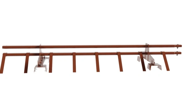 Снегозадержатель для профнастила Н-114 Borge L=1500 мм 2 опоры, 2 трубы, овал 25х45 RAL 8004