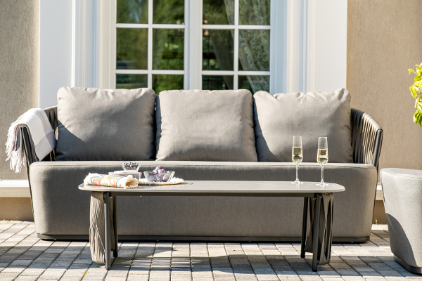 Стол кофейный из искусственного ротанга, Флоренция, цвет: графит