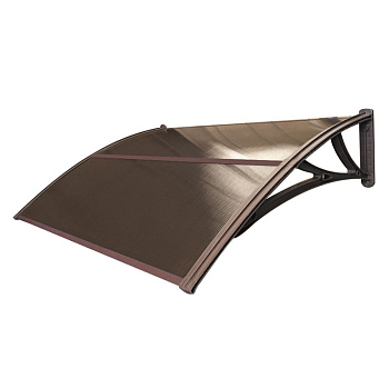Козырек Krovent 1500 мм, кронштейн Коричневый, поликарбонат Бронза