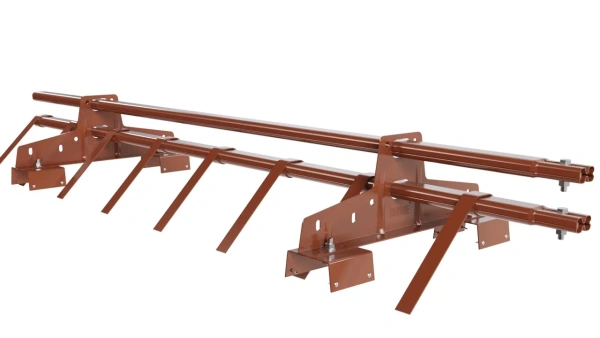 Снегозадержатель для профнастила Н-114 Borge L=1500 мм 2 опоры, 2 трубы, овал 25х45 RAL 8004