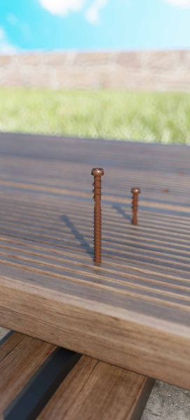 Шуруп с двойной резьбой и потайной головкой, HolzTechnic, Mini Ø5, L=70 мм, коричневый