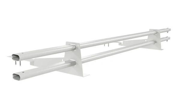 Снегозадержатель для композитной черепицы Borge L=1500 мм, 2 опоры, 2 трубы, овал 25х45 мм, RAL 9003