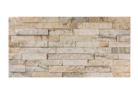 Кварцит, 3D панель из камня, 600х150 мм, Classic Beige Quartz, 8 шт/уп