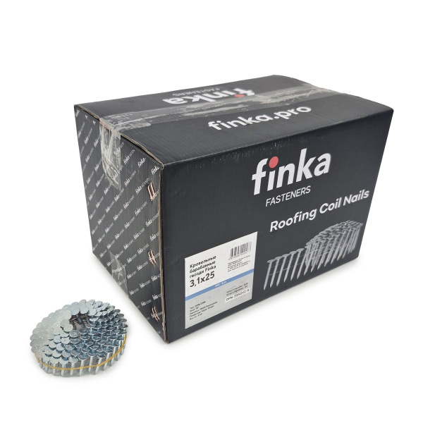 Кровельные барабанные гвозди Finka DPN 3.1x25 Ring GVZ, уп. 3600 шт