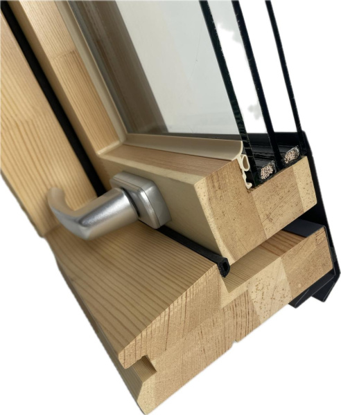 Мансардное окно Werso Комфорт Плюс, 55x98 см дерево, 2-х камерный стеклопакет, цвет: дерево, лак