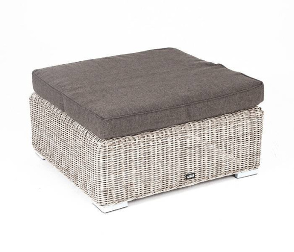 Оттоманка плетеная из искуственного ротанга с подушкой, Лунго цвет: бежевый