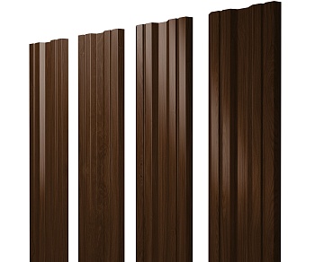 GL Штакетник Twin, фигурный 0.45 мм, Print Elite, Choco Wood TwinColor