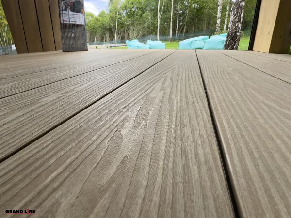 Террасная доска Grand Line 3D Винтаж 150 мм, L= 6000 мм орех