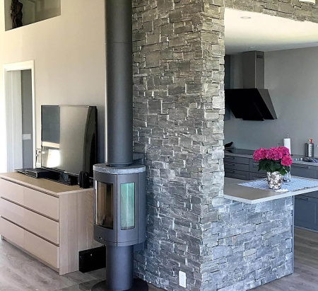Сланец, 3D панель из камня, 550х200 мм, Country Black slate, 4 шт/уп