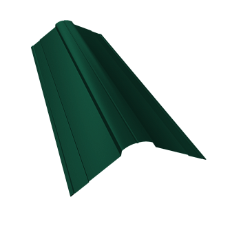 GL Планка конька фигурного, 100х100 мм 0.45 мм, Drap TX, RAL 6005, L=3000 мм