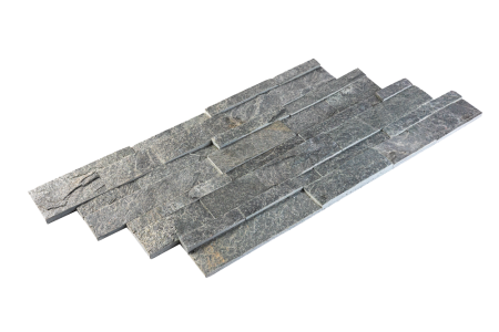 Кварцит, 3D панель из камня, 600х150 мм, Natural Silver Grey
