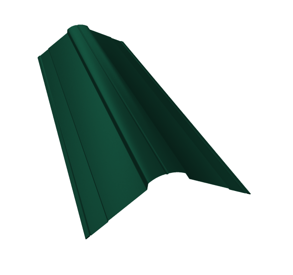 GL Планка конька фигурного, 100х100 мм 0.45 мм, Drap TX, RAL 6005, L=3000 мм