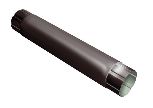 Труба круглая соединительная 1м Grand Line Ø 100 мм PE, RAL 8017