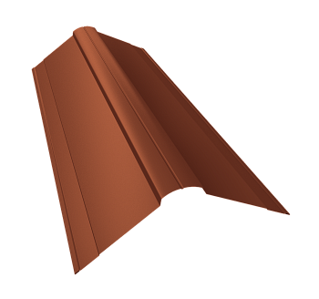 GL Планка конька фигурного, 150х150 мм 0.45 мм, Drap TX, RAL 8004, L=3000 мм