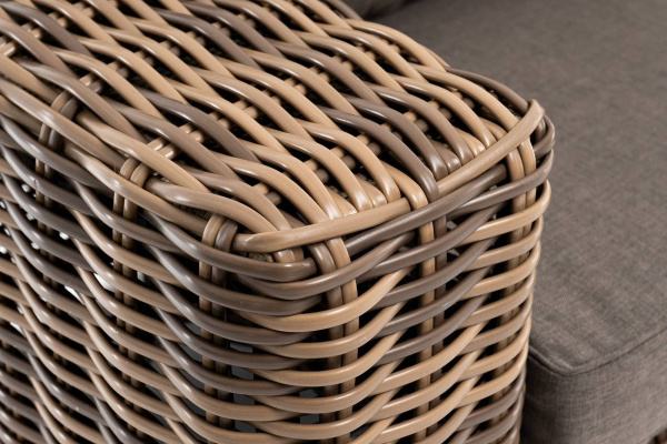 Диван 3-местный из искусственного ротанга, Палермо, цвет: соломенный